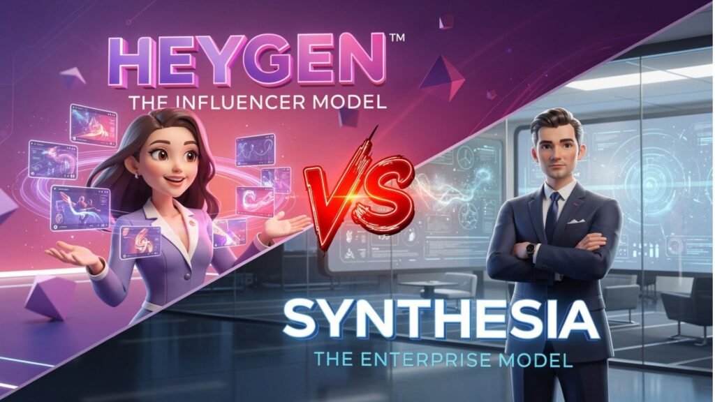 HeyGen vs Synthesia comparison - AI avatar video platforms side by side