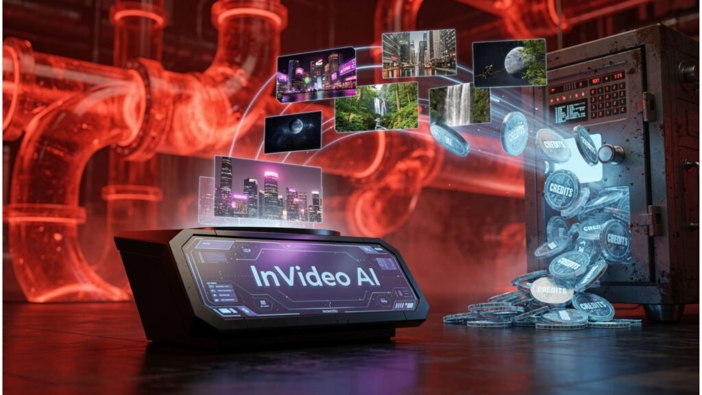 InVideo AI review featured image showing AI video generation interface