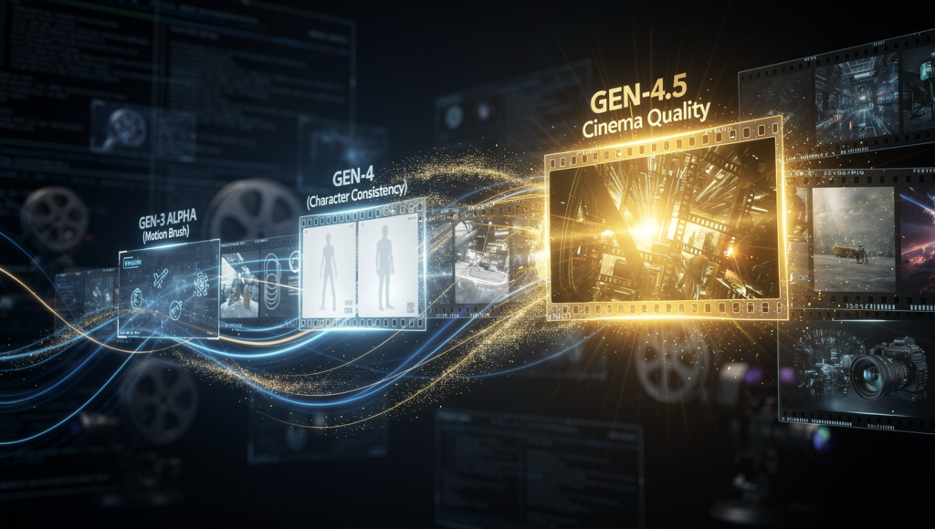 AI-generated futuristic cityscape representing Runway AI video generation technology in 2026