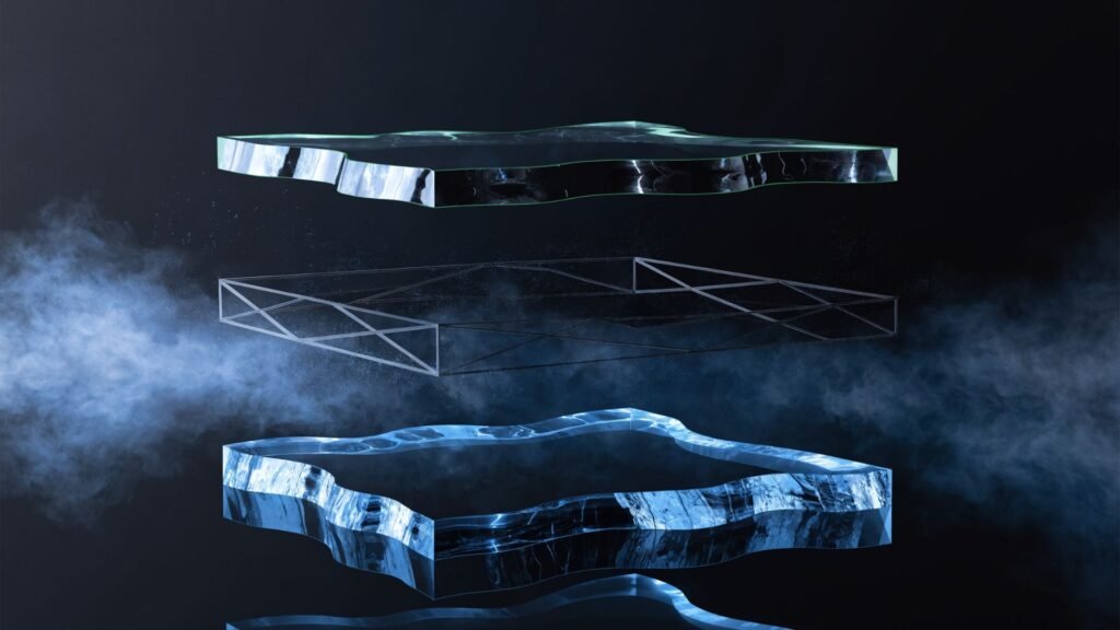 Napkin AI Pro review featured image showing an abstract dark futuristic landscape that symbolizes visual asset generation and stateful editing