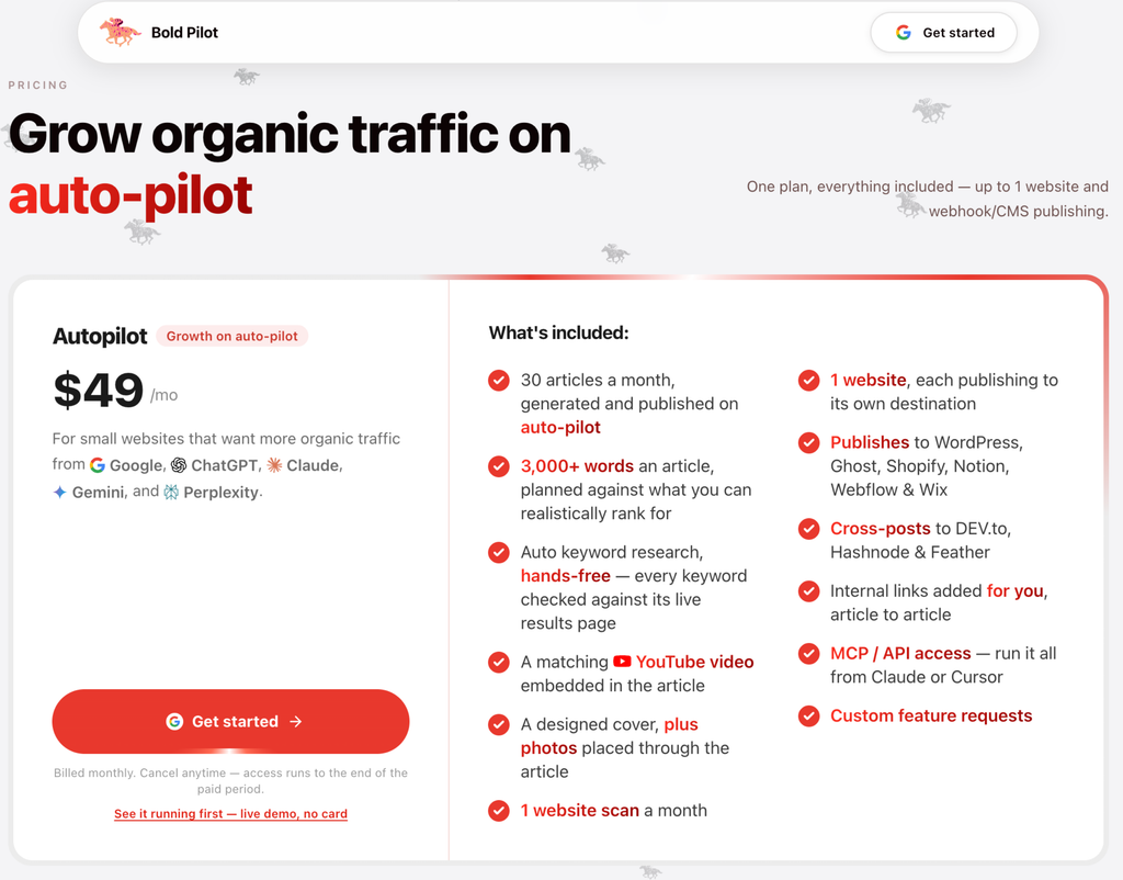 pricing-plan Three payment summaries side by side: zero dollars now with a free seven-day trial then nineteen dollars a month; forty-nine dollars charged now; and ten dollars once.